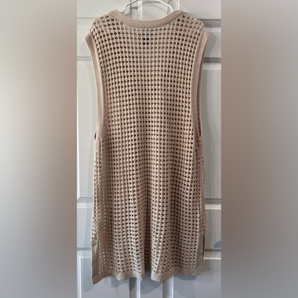 Lands' End Open Knit Swim Cover Up Sz 1X Boho Crochet Nautical Vacation Cruise - Picture 2 of 9